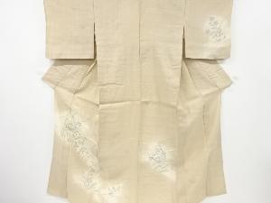 生紬　秋草模様単衣一つ紋訪問着